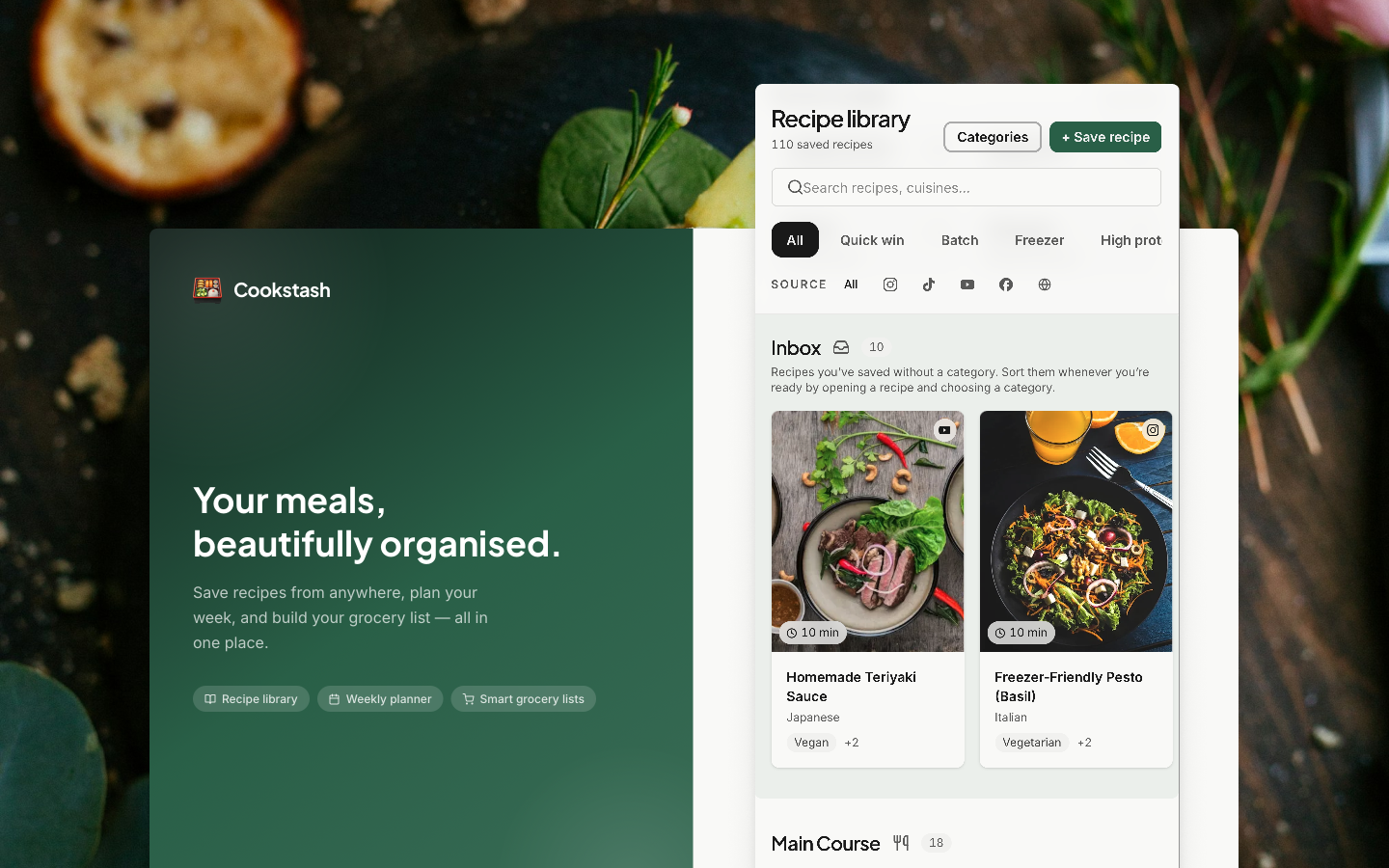 Cookstash — Bring all those cooking ideas into one place